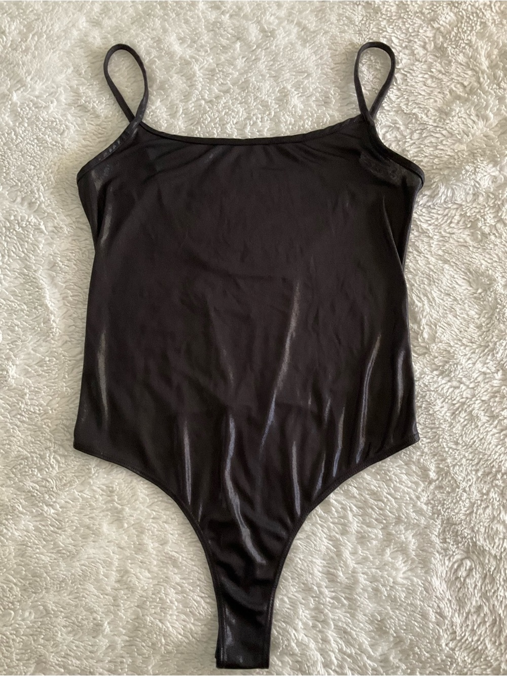 American Apparel Black Spaghetti Strap Bodysuit